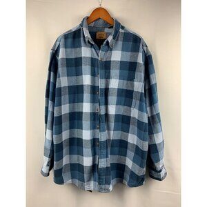 St John’s Bay Heavyweight Blue Plaid Long Sleeve Shirt - size XL